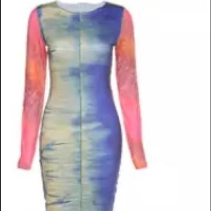 Tie dye sexy slim dress